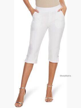 High Waisted Capri Leggings with Pockets, Tummy Control Pull On Crop Pants
